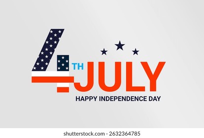 4th of July Independence Day celebration design featuring American flag and patriotic message. Vector illustration.