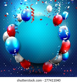4th of July - Independence day celebration background with party balloons and place for your text