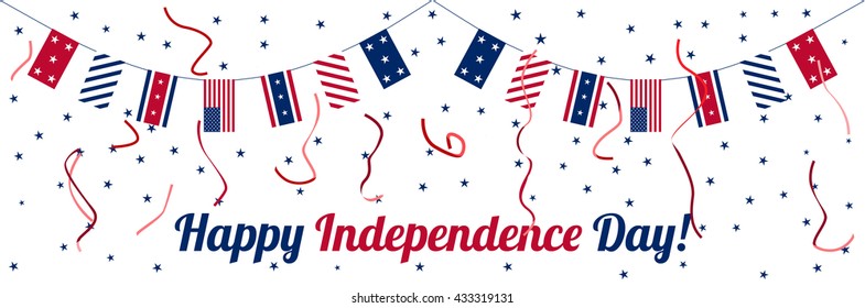 4th of July. Independence day celebration banner. National holiday. Poster, card or invitation design.