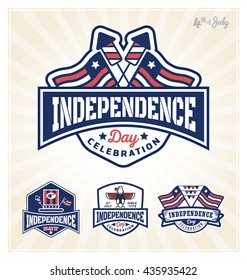 4th of July Independence day celebration badge design. Vector illustration