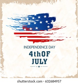 4th of July, Independence Day celebration abstract brush stroke background in American Flag colors.