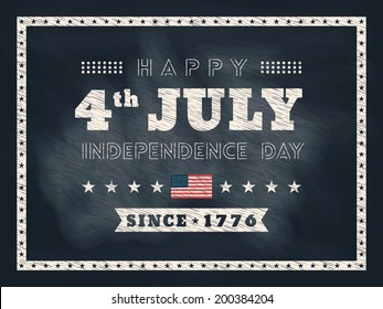 4th of july Independence day chalkboard background for card or poster