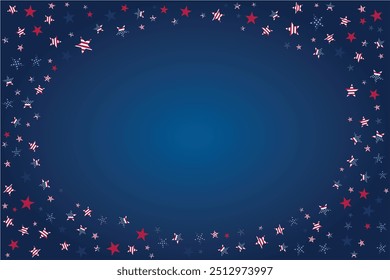 4th july independence day colorful star on isolated white background. flat illustration
