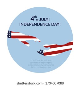  4th of July. independence day. Concept of global support for people during a pandemic. National unity. Vector illustration.