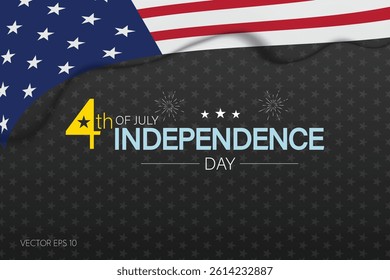 4th of July Independence Day Design with Fireworks and American Flag