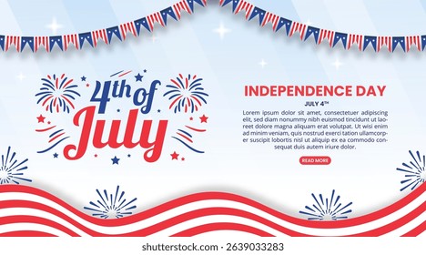 4th Of July Independence Day design with flag decoration and ornaments