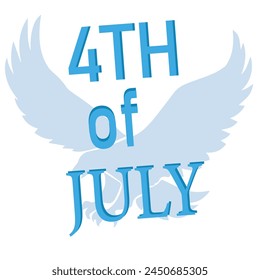 4th of july .Independence Day .Eagle .vector design .white background .Blue 
