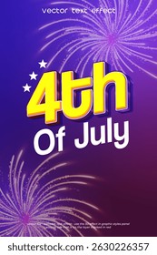 4th of july independence day with festive fireworks explosionson on dark background