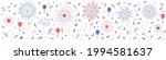 4th July Independence Day Fireworks Confetti background, banner, decorative vector illustration
