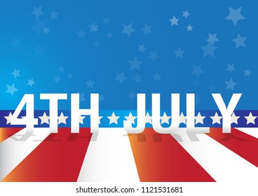 4th July independence day with flags  celebration vector background.