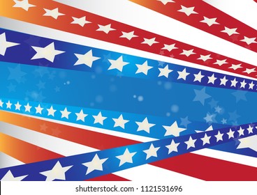 4th July independence day with flags  celebration vector background.