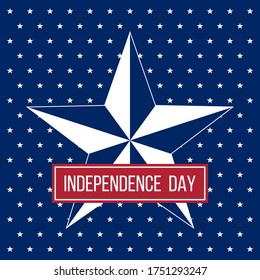 4th July Independence Day, flat vector square poster or card