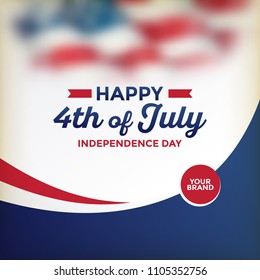 4th of July - Independence Day greeting card design