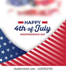 4th of July - Independence Day greeting card design