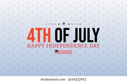 4th of July Independence Day Greeting with Black Orange Text and Stars 
