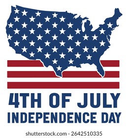4th Of July Independence Day - Happy 4th Of July Typography T-shirt Vector, America Independence Day Clipart, Patriotic Fourth Of July Illustration