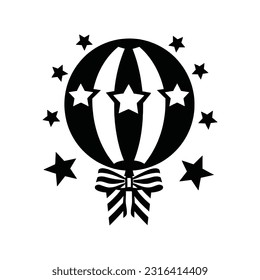 4th of July, independence day icon, Isolated on white background, vector illustration.
