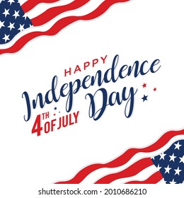 4th of july independence day lettering background