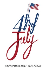 4th of July Independence day lettering Design, United States of America Vector.