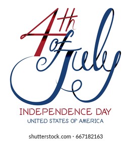 4th of July Independence day lettering Design, United States of America Vector.