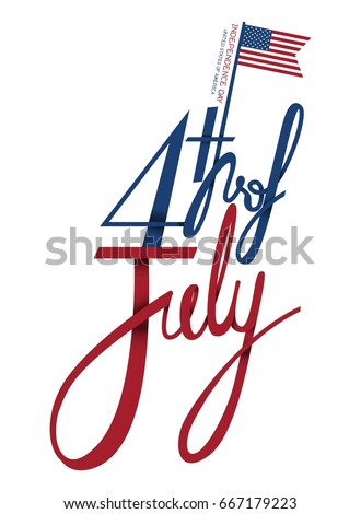 4th of July Independence day lettering Design, United States of America Vector.