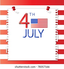 4th of July independence day on note paper