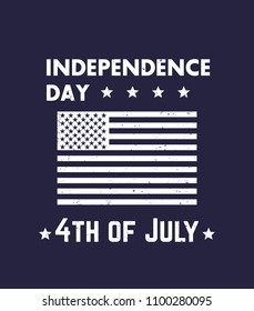 4th of july, Independence Day patriotic poster with american flag, vector