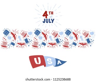 4th of July independence day Pennant