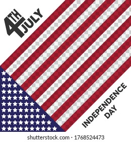 4th of July independence day poster template. USA independence day celebration with american flag. Premium Vector