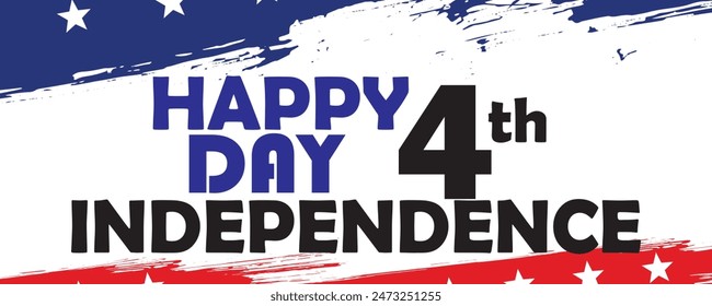 4th of July independence day poster, banner, flyer, background, template, with the greeting, Vector illustration. EPS editable file US Independence Day July 4th banner on decorative background