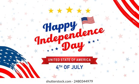 4th of July Independence Day poster, banner, flyer, and background, USA Independence Day Vector Design Background. American Independence Day Poster design.
