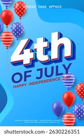 4th of july independence day poster with editable text effect