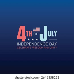 4th of July Independence Day Poster with American Flag and Star Decorations