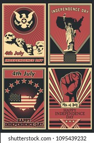 4th of July Independence Day Posters and Greeting Cards Collection