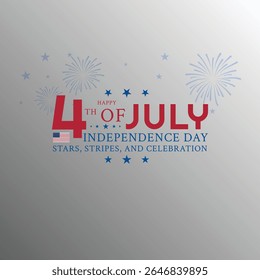 4th of july independence day with red bold typography