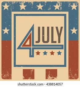 4th of July. Independence Day. Retro poster