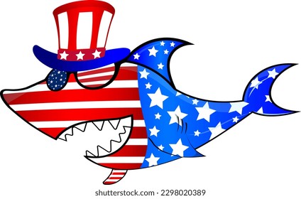 4th of July Independence Day.  4th of july shark