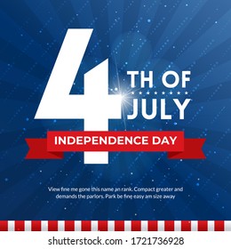 4th July of Independence Day social media web banner