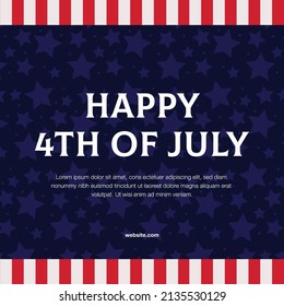 4th of July Independence Day Social Media Template - USA Independence day celebration