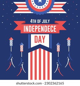 4th of july independence day social media template