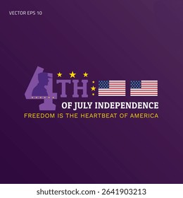4th of July Independence Day With Soldier Silhouette and American Flags