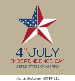 4th Of July Independence day, Star Flag Vector.
