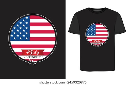 4th of july independence day t shirt design with usa flag.