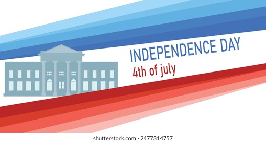 4th of july .Independence Day .the White House .red and blue rambo shap.vector design .illustrator .white background .