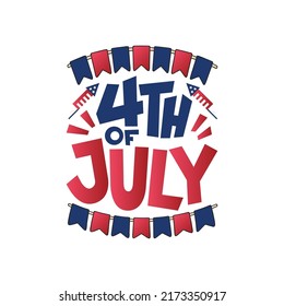 4th of july independence day typography t shirt design vector