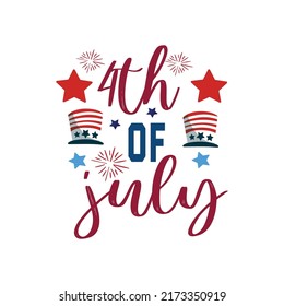 4 de julio de la tipografía del día de la independencia vectores de camiseta