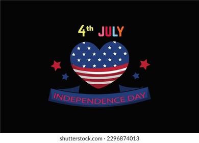 4 DE JULIO DÍA DE LA INDEPENDENCIA Typografía Diseño de camisetas