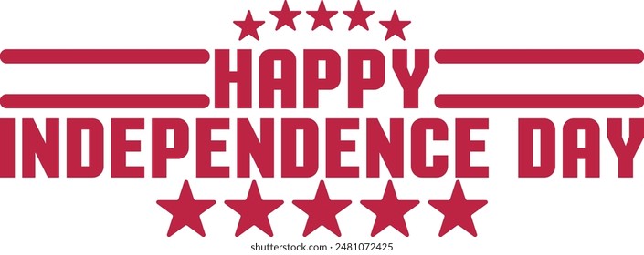 4th of july independence day typography clip art design on plain white transparent isolated background for card, shirt, hoodie, sweatshirt, apparel, tag, mug, icon, poster or badge
