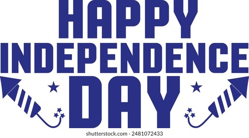 4th of july independence day typography clip art design on plain white transparent isolated background for card, shirt, hoodie, sweatshirt, apparel, tag, mug, icon, poster or badge