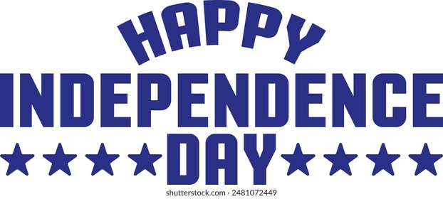4 de julio día de la independencia tipografía diseño de arte de Clip en blanco liso transparente fondo aislado para tarjeta, camisa, sudadera, sudadera, ropa, etiqueta, taza, icono, póster o insignia